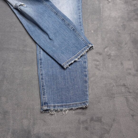 Silver Jeans Womens Avery Skinny Crop Jeans 33 Medium Wash High Rise Distressed - Picture 6 of 9